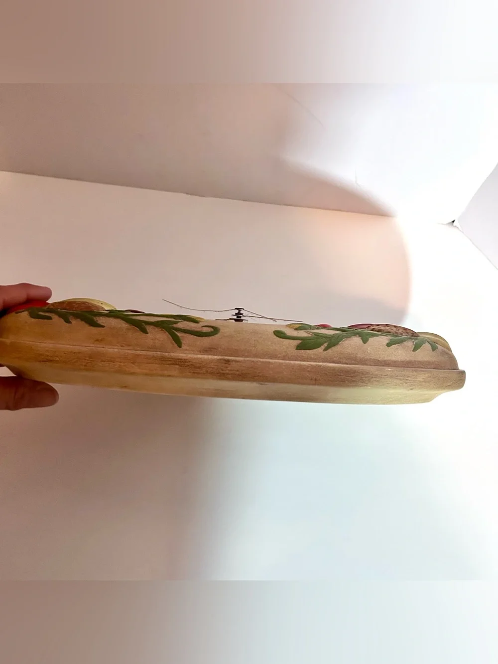 Vintage 70’s Ceramic Mushroom Clock Handpainted Battery Operated